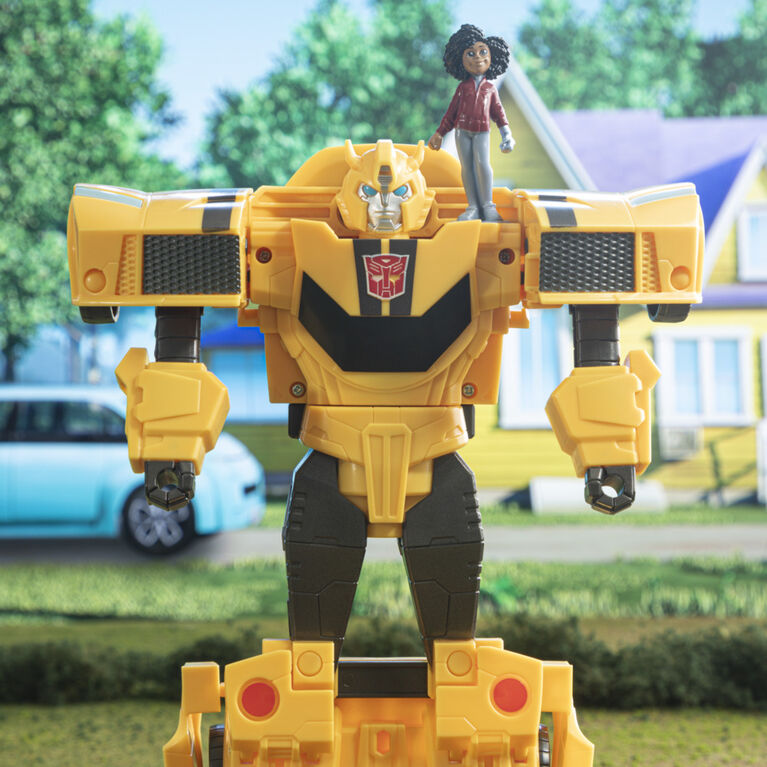 Transformers EarthSpark, figurine Spin Changer Bumblebee de 20 cm avec figurine Mo Malto de 5 cm