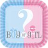 Gender Reveal Square 7" Plates, 10 pieces - English Edition