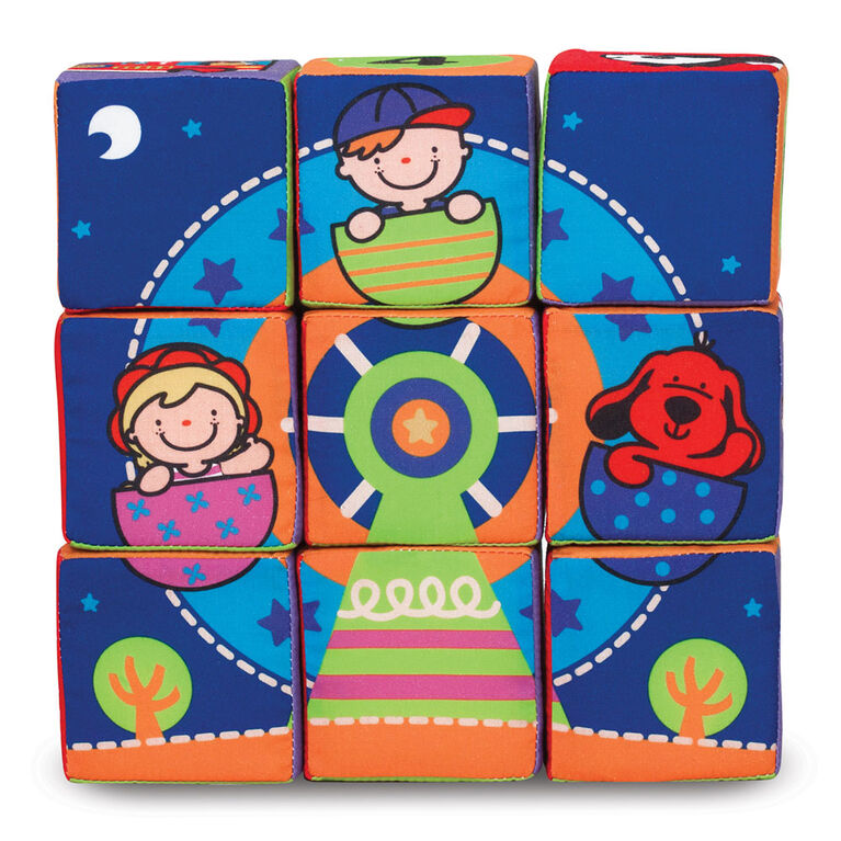 Melissa & Doug - Ensemble de blocs mous pour enfants Match and Build - les motifs peuvent varier