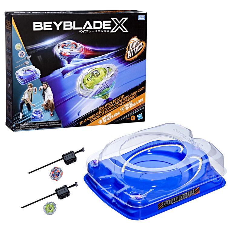 Beyblade X Drop Attack Battle Set with Beystadium Arena, 2 Right-Spinning Takara Tomy Tops, 2 Launchers, Battling Tops Game Toys Beyblade X Drop Attack Battle Set with Beystadium Arena, 2 Right-Spinning Takara Tomy Tops, 2 Launchers, Battling Tops Game Toys