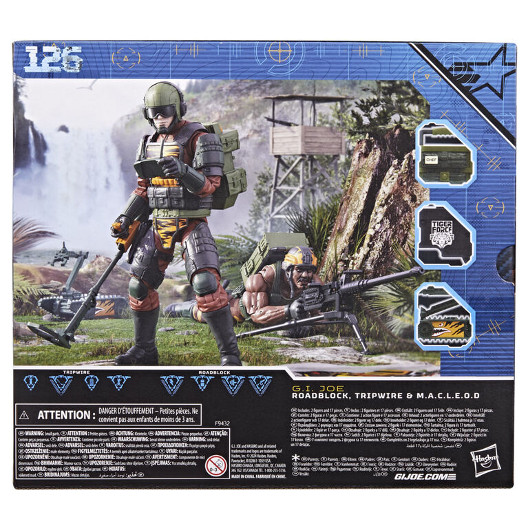G.I. Joe Classified Series #126, Tiger Force Roadblock, Tripwire, & M.A.C.L.E.O.D. Action Figures