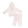Baby Mode 2 Piece Hooded Knit Set: Pink 3-6M