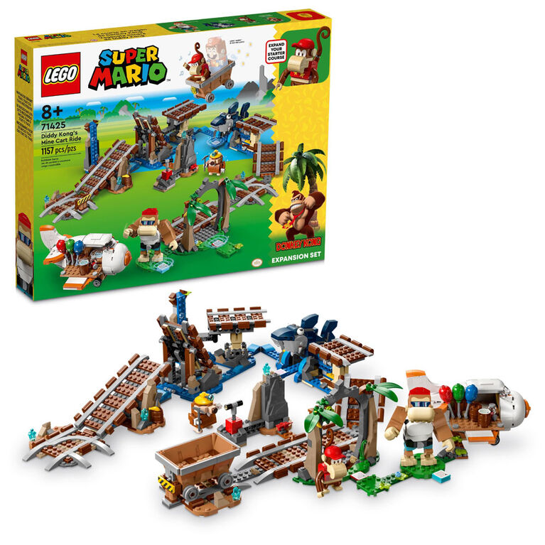 LEGO Super Mario Diddy Kong's Mine Cart Ride Expansion Set 71425 (1,157 Pieces)