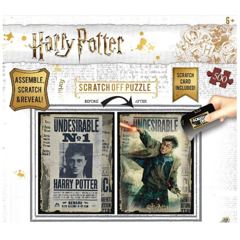Prime3D Scratch Off Puzzle Reveal - Harry Potter Wanted - Harry Potter 500 Piece Puzzle