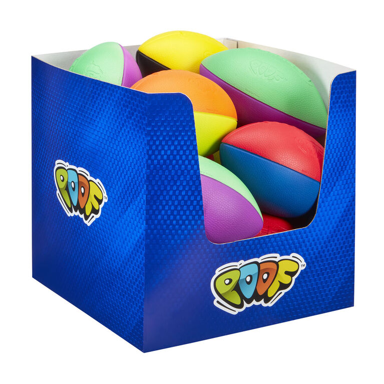 ALEX - POOF Ballon de football en mousse avec boîte, 24,1 cm - 1 par commande, la couleur peut varier (Chacun vendu séparément, sélectionné au hasard)