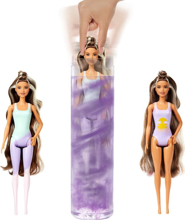 Poupée et accessoires ​Sunshine and Sprinkles Barbie Color Reveal, incluant parapluie à fonction d'eau et changement de couleur, thème de soleil et de nuages