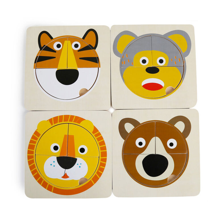 Imaginarium Discovery - Wooden Baby Animal Puzzle Assortment - Animal Face