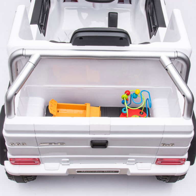 Kidsvip 12V Mercedes 6X6 W/ Rc- Whitee - English Edition