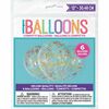 Gold Clear Latex Balloons with Confetti 12" 6 pieces - English Edition