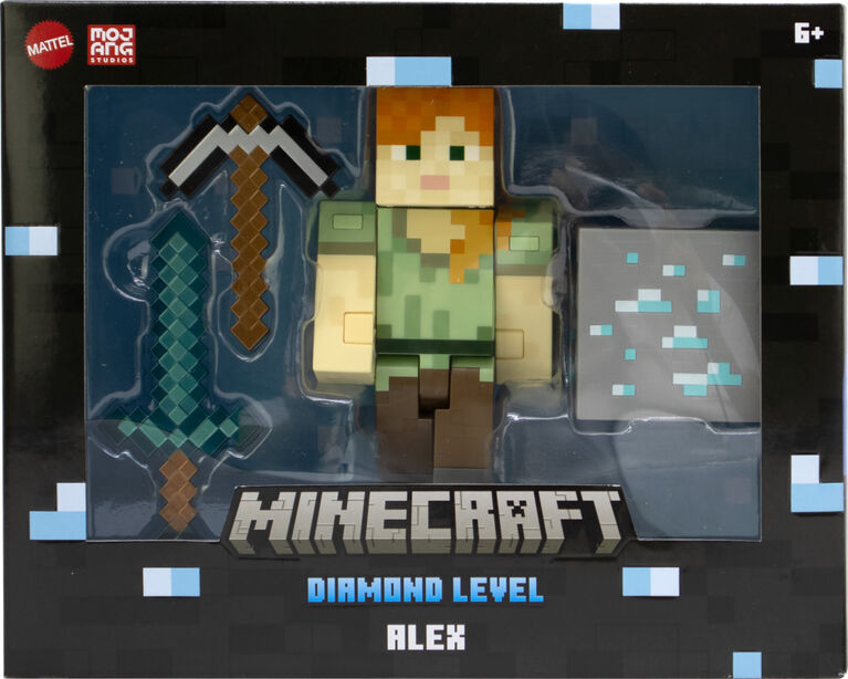 Minecraft - Niveau Diamant - Figurine articulée - Alex, 13,87 cm