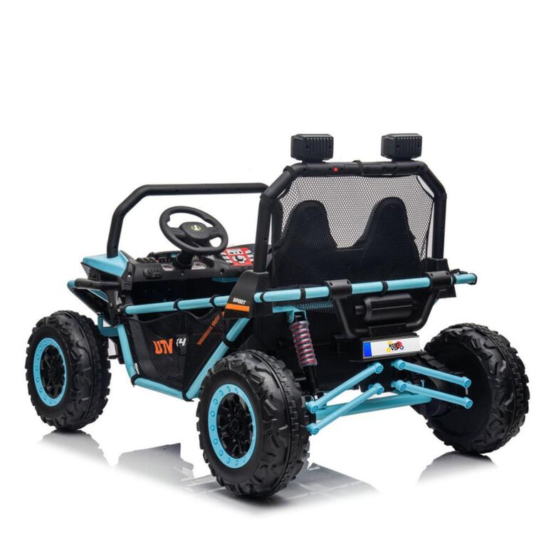 KIDSVIP UTV porteur 4X4 Dune Buggy 2 places 12 V sous licence pour enfants et tout-petits avec RC - Bleu