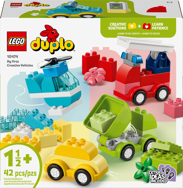 LEGO DUPLO Mon Premier Les V&eacute;hicules Cr&eacute;atifs, Jouet d'Apprentissage avec de Nombreuses Options de Construction 10474