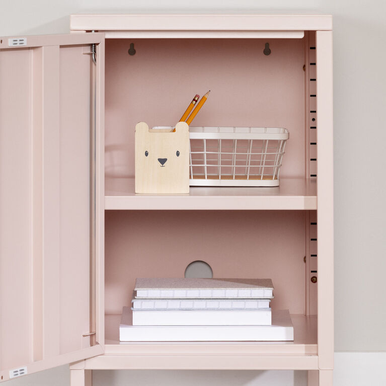 Dylane Metal 1-Door Nightstand Pale Pink