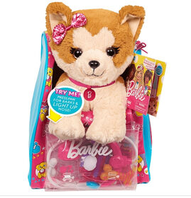 Barbie Vet Bag Set - Brown Beige Puppy with Pink Blue Backpack