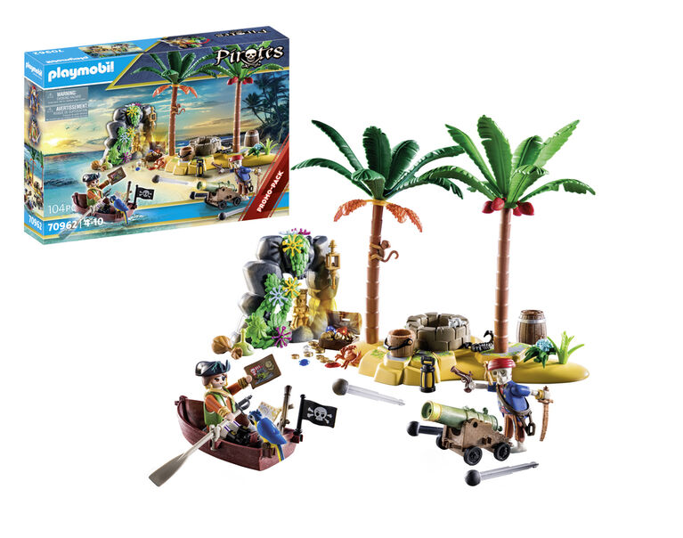 Playmobil - Promo Pack- Pirate Treasure Island with Rowboat