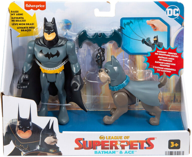 Coffret de figurines articulées DC Krypto Super-Chien – Batman et Ace