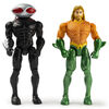 DC Comics, Coffret de 2 figurines articulées AQUAMAN vs. BLACK MANTA de 10 cm avec 6 accessoires mystère, Aventure 1