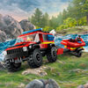 Jouet LEGO City Le camion de pompiers 4x4 avec bateau de sauvetage 60412