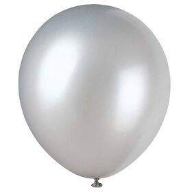 8 Ballons Nacres 12 Po - Argent