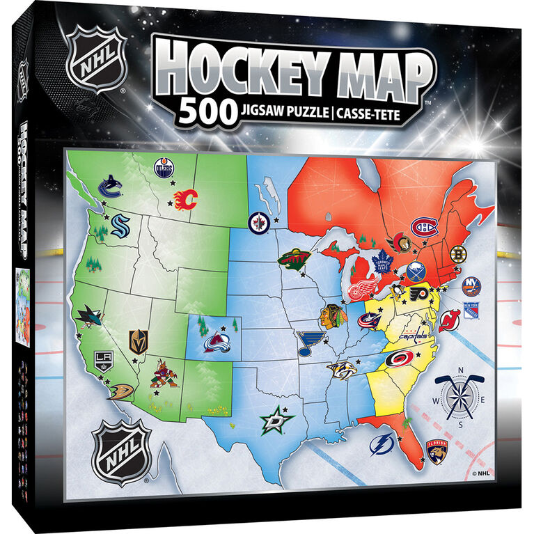 Masterpieces Puzzle Company NHL All Teams 500 Piece League Map Puzzle