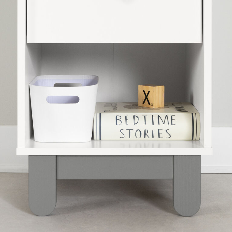 Bebble 1-Drawer Nightstand Gray and White