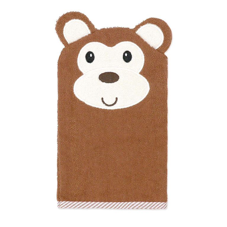 Baby Mode Signature Brown Monkey Hooded Towel and Mitt