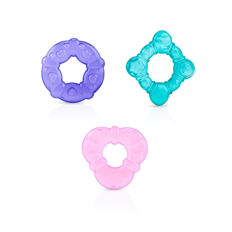 Nuby 3-Pack KoolSoother Water-filled Teether - Assortment May Vary, One per purchase