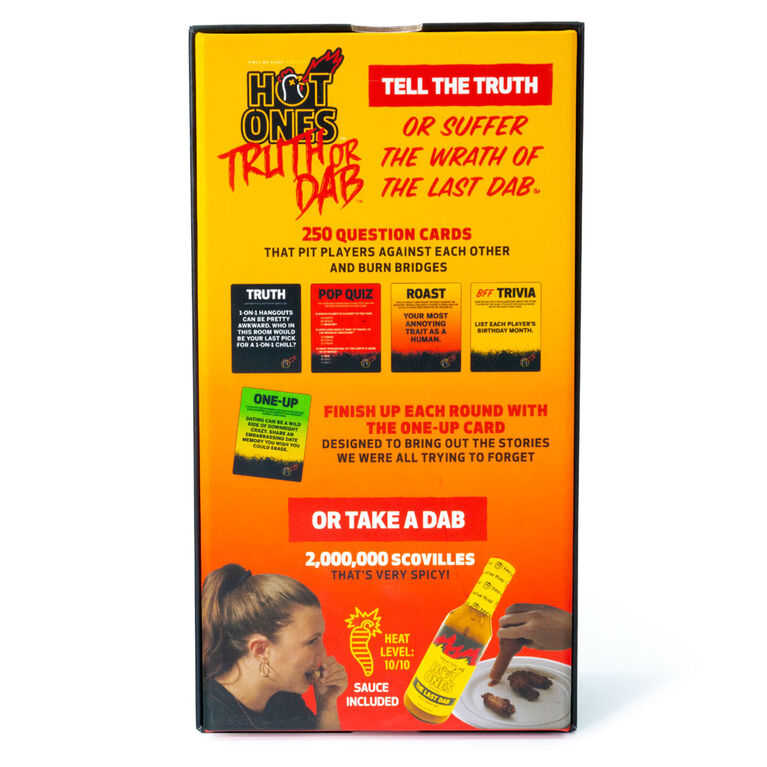 Hot Ones Truth or Dab The Game - Hot Sauce Included (Ages 17+)