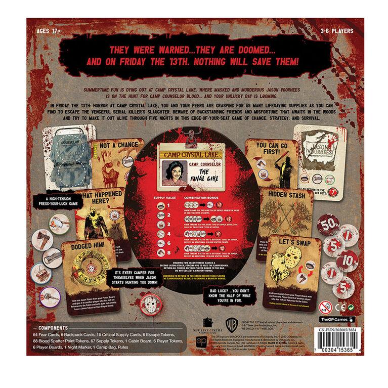 Friday the 13th: Horror at Camp Crystal Lake Board Game - English Edition