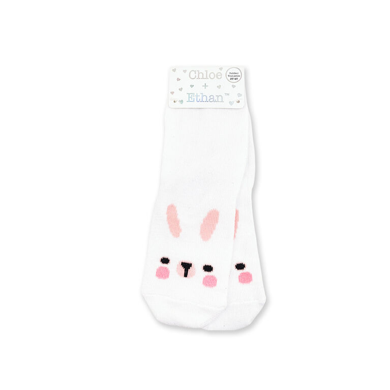 Chloe + Ethan - Toddler Socks, White Bunny