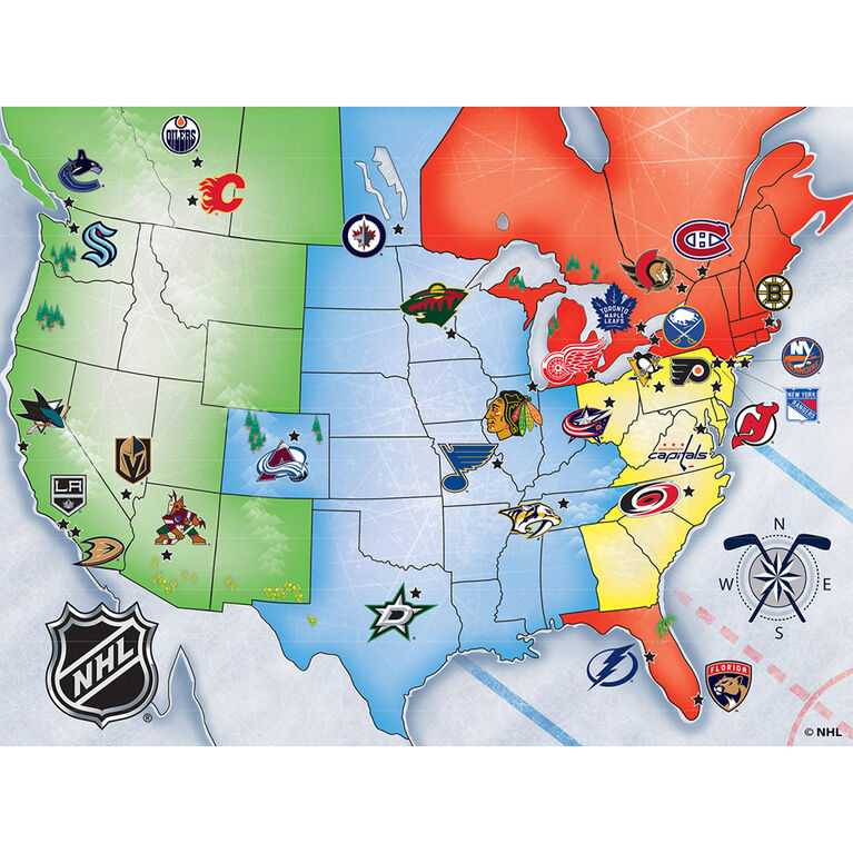 Masterpieces Puzzle Company NHL All Teams 500 Piece League Map Puzzle