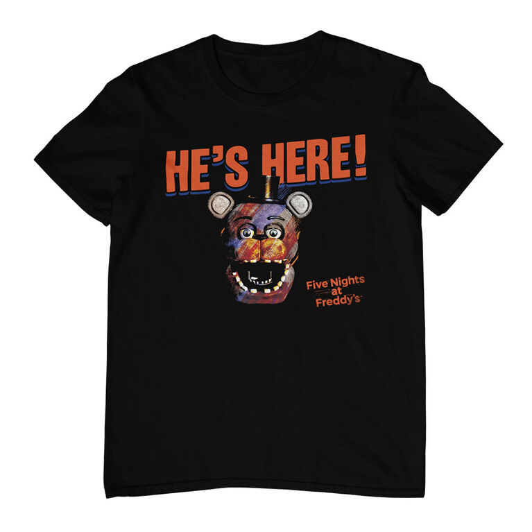 Five Nights at Freddy's He's Here- Tshirt noir- Moyen
