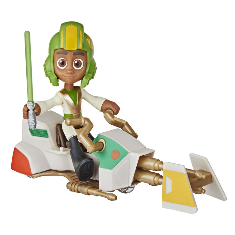 Star Wars Les Aventures des Petits Jedi figurine Kai Brightstar avec Speeder Bike, échelle 10 cm, jouets préscolaires Star Wars
