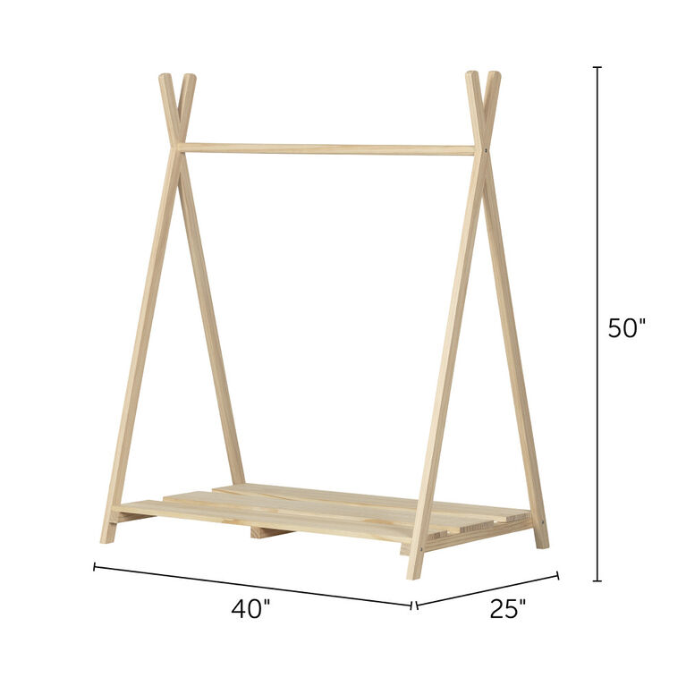 Sweedi Garde-robe ouverte scandinave pour enfants Bois naturel