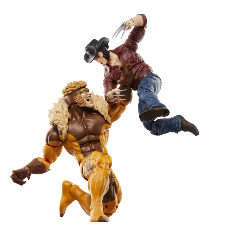 Marvel Legends Series Marvel's Logan vs Sabretooth, Wolverine Action Figures