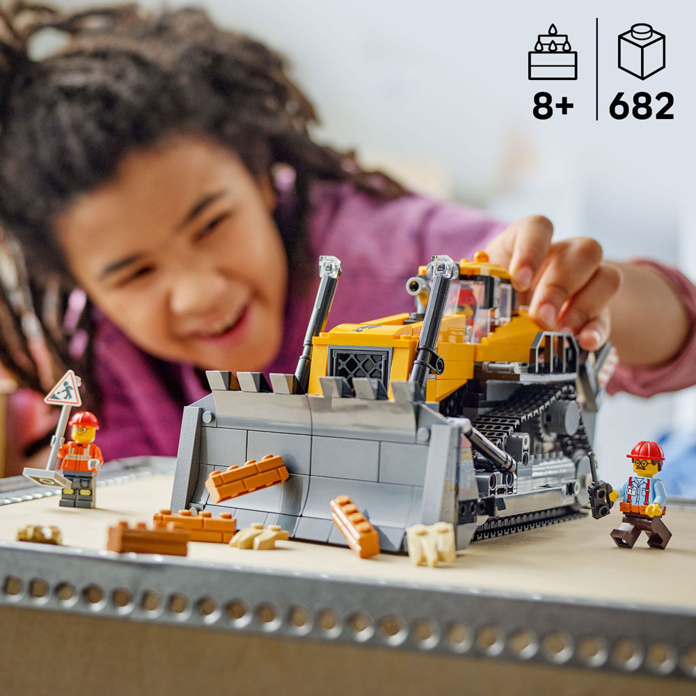 LEGO City Yellow Bulldozer Construction Site Building Toy for Kids, Boys & Girls, 8+ - 60466