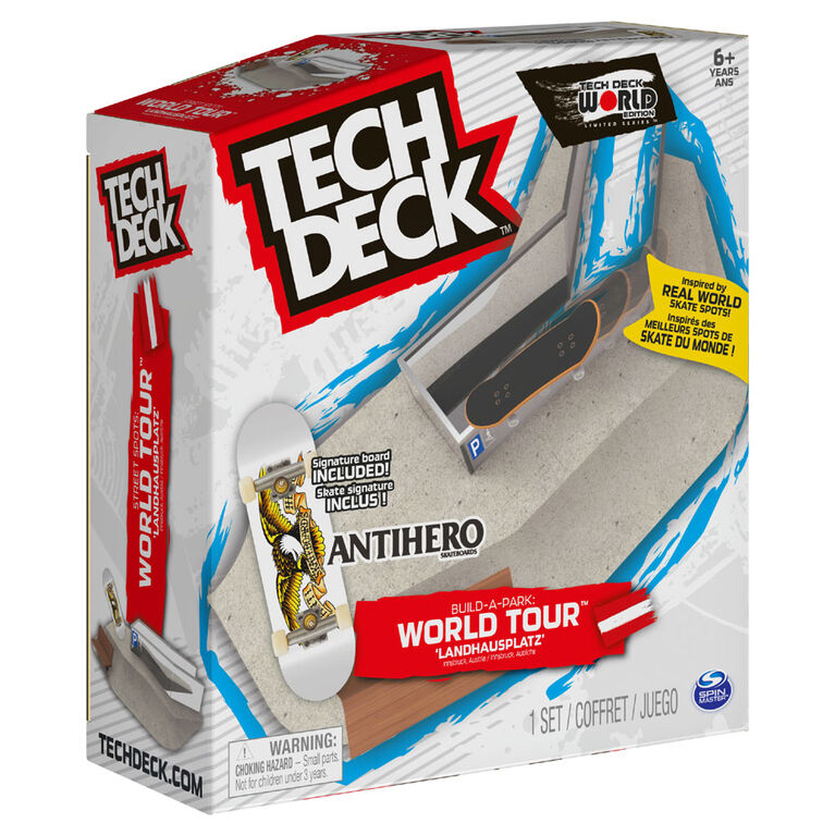 Tech Deck, Build-A-Park World Tour, Landhausplatz (Austria), Ramp Set with Signature Fingerboard - English Edition
