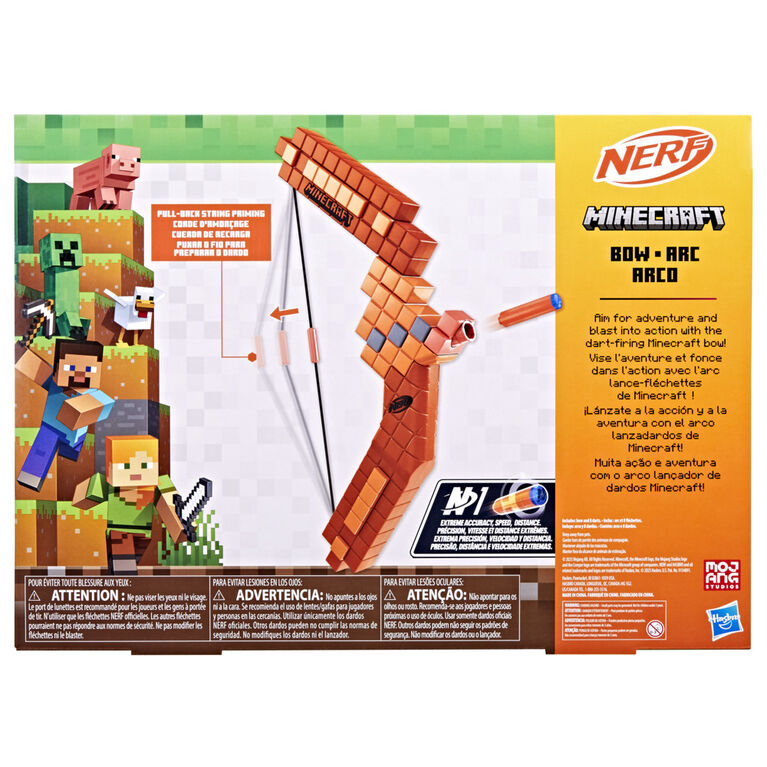 Nerf Minecraft Bow Dart Blaster, 8 Nerf N1 Darts