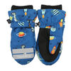 FlapJackKids - Mitaines de ski déperlantes pour tout-petits, enfants, garçons - Poignets côtelés - Dino / Bleu - Grand 4-6 ans