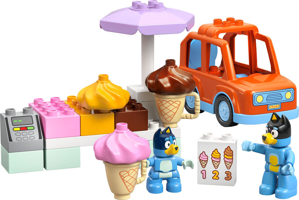 LEGO DUPLO Bluey Ice Cream Trip with Bluey Toddler Toy - Sensory Toy For Kids Ages 2+ - 10458