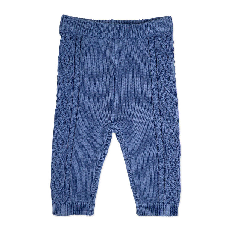 Rock a Bye Baby Cardigan et pantalon en tricot : bleu denim 0-3 mois