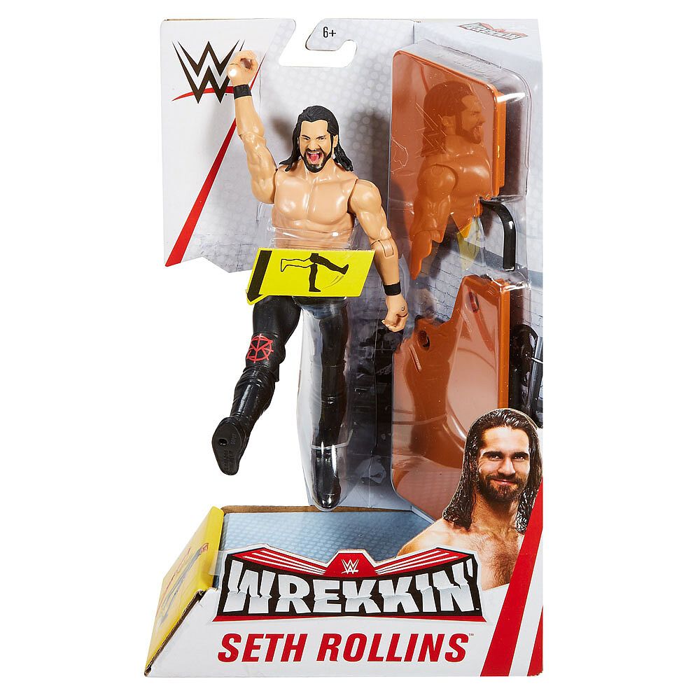 WWE GGP07 Wrekkin’ 6-inch Seth Rollins Action Figure with Wreckable Accessory Multicoloured