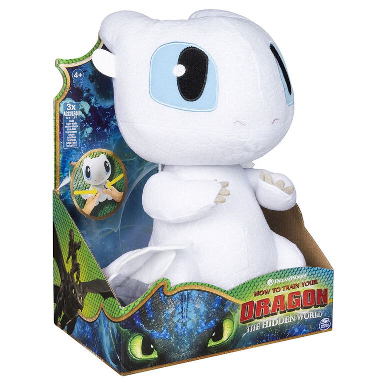 Comment entraîner son dragon, squeeze & grognement Lightfury, 10-inch Dragon en peluche avec des sons. - Notre Exclusivité