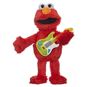 Sesame Street Rock and Rhyme Elmo Talking, Singing 14-Inch Plush Toy - English Edition