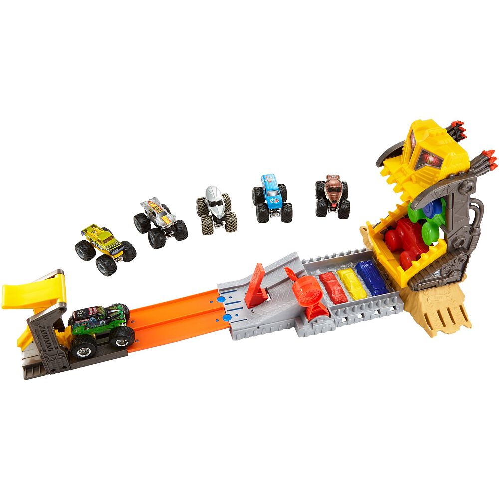hot wheels monster jam front flip takedown playset