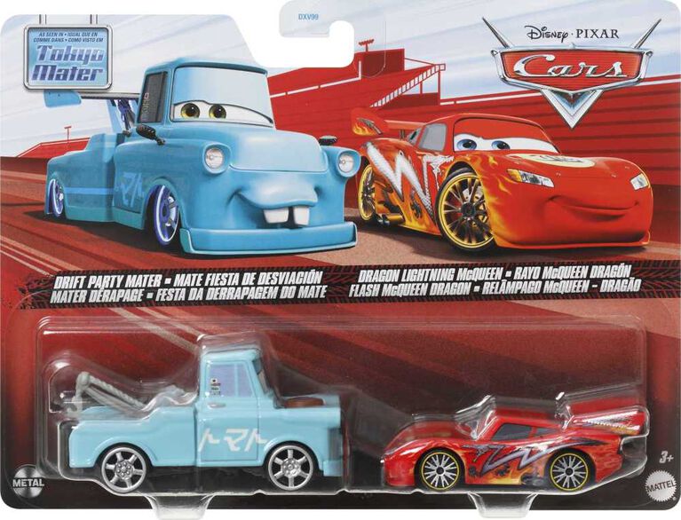 Disney and Pixar Cars 3 Drift Party Mater & Dragon Mcqueen 2-Pack Vehicles