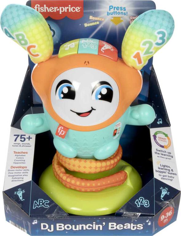Fisher-Price Baby Learning Toy with Music Lights and Bouncing Action, DJ Bouncin' Beats - English Edition