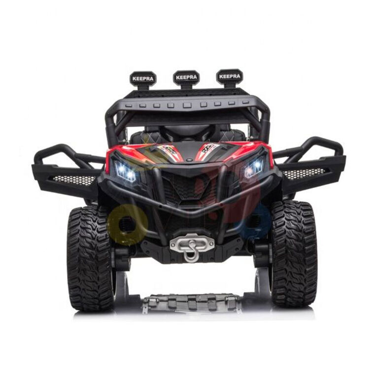 KidsVip 12V Kids and Toddlers Junior Sport Utility Ride On Buggy/UTV w/Remote Control - Red - English Edition
