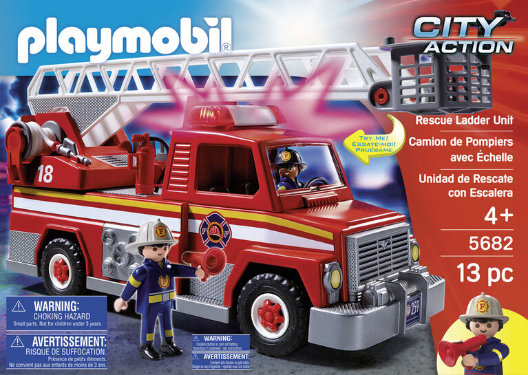 Playmobil Camion de Pompiers avec Échelle - les motifs peuvent varier