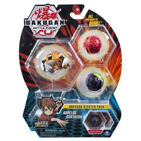 Bakugan Starter Pack 3-Pack, Aurelus Gorthion, Collectible Action Figures